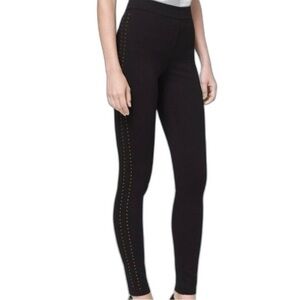 White House Black Market The Skinny Brass Studded Side Zip Stretch Pants Size 10